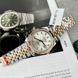 Alternative view of Rolex Datejust 126331 SS/RG Plated Silver Dial CZ Diamonds 41mm Jub Super Clone