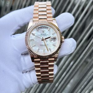 Rolex Day-Date RG Plated MOP Dial With Diamonds 40mm Super Clone