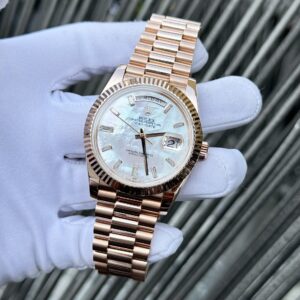 Alternative view of Rolex Day-Date RG Plated MOP Dial With Diamonds 40mm Super Clone