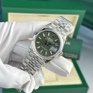 Alternative view of Rolex Datejust 126234 904L Steel Green Palm Dial 36mm Jub Super Clone