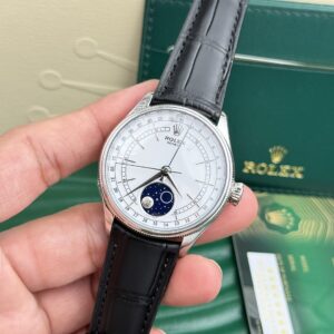 Rolex Cellini 316L Steel White Dial 39mm Leather AAA Replica