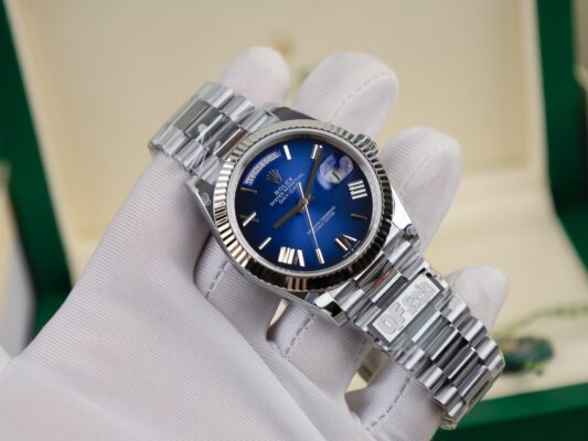 Rolex Day-Date 228239 904L Steel Ombre Blue Dial 40mm Super Clone