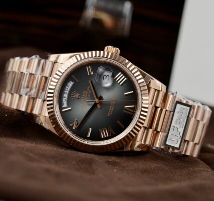 Rolex Day-Date RG Plated Ombre Grey Dial 40mm Super Clone
