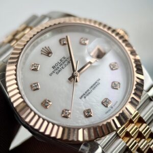 Alternative view of Rolex Datejust 126331 SS/RG Plated MOP Dial CZ Diamonds 41mm Jub Super Clone