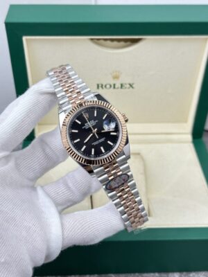 Rolex Datejust 126331 SS/RG Plated Black Dial 41mm Jub Super Clone