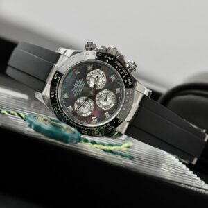 Alternative view of Rolex Daytona 904L Steel Dark MOP Dial With Diamonds 40mm Oysterflex Super Clone