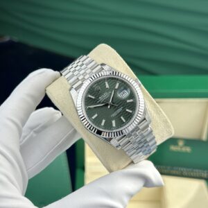 Alternative view of Rolex Datejust 126334 904L Steel Green Motif Dial 41mm Jub Super Clone
