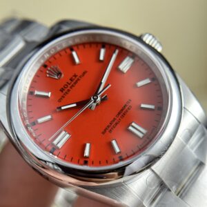 Alternative view of Rolex Oyster Perpetual 126000 904L Steel Red Dial 36mm Oyster Super Clone
