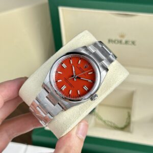 Rolex Oyster Perpetual 126000 904L Steel Red Dial 36mm Oyster Super Clone