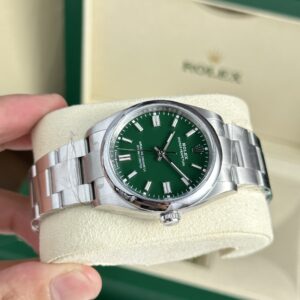 Alternative view of Rolex Oyster Perpetual 126000 904L Steel Green Dial 36mm Oyster Super Clone