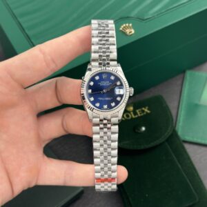 Rolex Datejust 316L Steel Blue Dial CZ Diamonds 31mm Jub AAA Replica