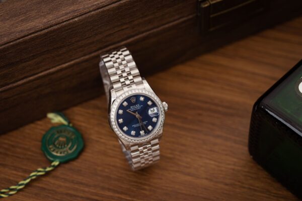Rolex Datejust 316L Steel Blue Dial CZ Diamonds 31mm Jub EWF Replica
