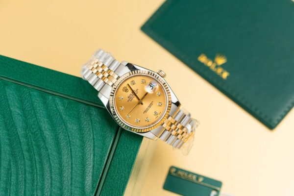 Rolex Datejust 126233 SS/YG Plated Champagne Dial CZ Diamonds 36mm Jub Super Clone