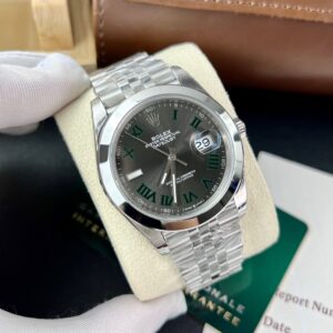 Alternative view of Rolex Datejust 126300 904L Steel Wimbledon Grey Dial 41mm Jub Super Clone