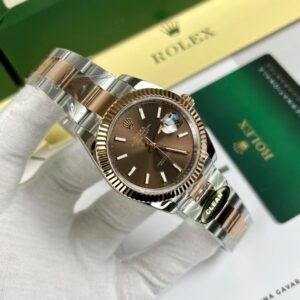 Alternative view of Rolex Datejust 126331 SS/RG Plated Chocolate Dial 41mm Oyster Super Clone