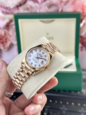 Alternative view of Rolex Datejust 278275 RG Plated MOP Dial CZ Diamonds 31mm AAA Replica