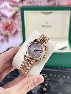 Alternative view of Rolex Datejust 178275 RG Plated Dark MOP Dial CZ Diamonds 31mm AAA Replica