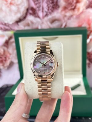 Rolex Datejust 178275 RG Plated Dark MOP Dial CZ Diamonds 31mm AAA Replica