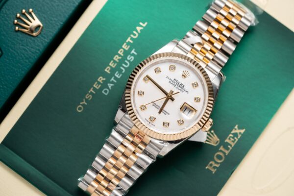 Rolex Datejust SS/YG Plated MOP Dial CZ Diamonds 36mm Jub Super Clone