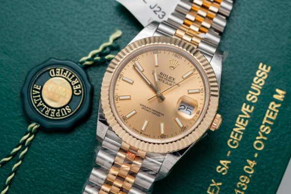 Alternative view of Rolex Datejust SS/RG Plated Gold Dial 41mm Jub Super Clone
