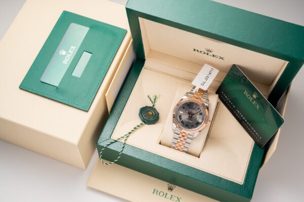 Alternative view of Rolex Datejust SS/RG Plated Wimbledon Grey Dial 41mm Jub Super Clone