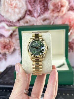 Rolex Datejust 278288 YG Plated Olive Green Dial CZ Diamonds 31mm AAA Replica