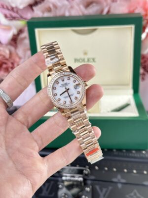 Rolex Datejust 278285 RG Plated MOP Dial CZ Diamonds 31mm AAA Replica