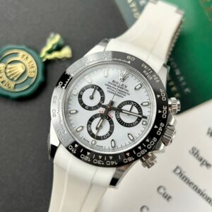 Rolex Daytona 116509LN Panda 904L Steel White Dial 40mm Oysterflex Super Clone