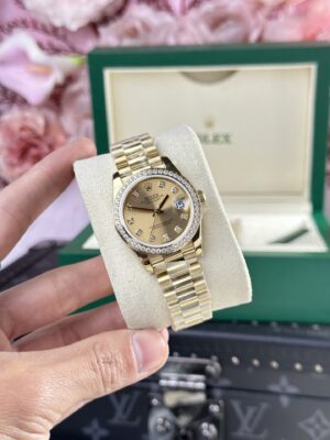 Alternative view of Rolex Datejust 278288 YG Plated Champagne Dial CZ Diamonds 31mm AAA Replica