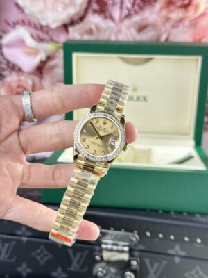 Rolex Datejust 278288 YG Plated Champagne Dial CZ Diamonds 31mm AAA Replica