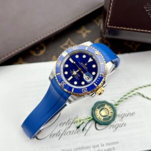 Alternative view of Rolex Submariner SS/YG Plated Blue Dial 40mm Oysterflex Super Clone