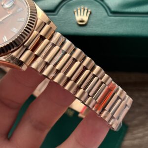 Alternative view of Rolex Day-Date 228345RBR RG Plated Chocolate Dial CZ Diamonds 40mm EWF Replica