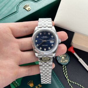 Rolex Datejust 126334 904L Steel Blue Dial CZ Diamonds 41mm Jub Super Clone