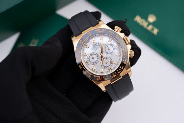 Alternative view of Rolex Daytona RG Plated MOP Dial With Diamonds 40mm Oysterflex Super Clone