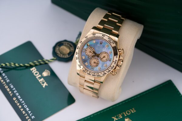 Rolex Daytona 116508 RG Plated Dark MOP Dial CZ Diamonds 40mm Oyster Super Clone