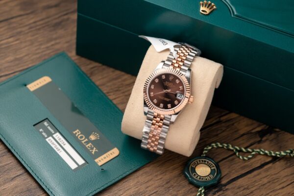 Rolex Datejust SS/RG Plated Chocolate Roman Numeral Dial 31mm Jub Super Clone