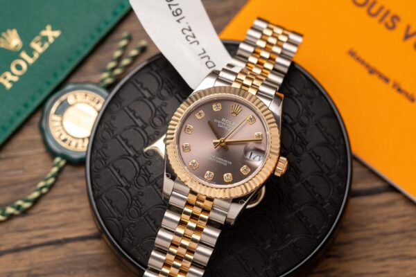 Alternative view of Rolex Datejust 278273 SS/YG Plated Chocolate Dial CZ Diamonds 31mm Jub Super Clone