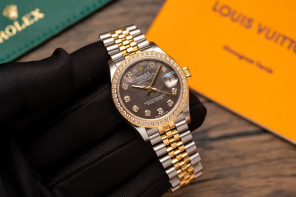 Rolex Datejust 278273 SS/YG Plated Dark MOP Dial Bezel Diamonds 31mm Jub AAA Replica