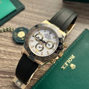Alternative view of Rolex Daytona YG Plated White Dial 40mm Oysterflex Super Clone