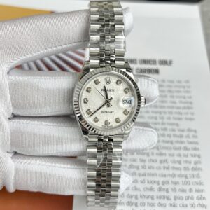 Rolex Datejust 316L Steel White Motif Dial CZ Diamonds 31mm Jub EWF Replica