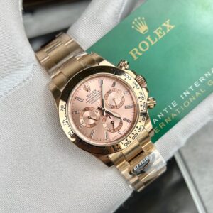 Alternative view of Rolex Daytona 116505 RG Plated Pink Dial CZ Diamonds 40mm Oyster Super Clone