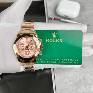 Rolex Daytona 116505 RG Plated Pink Dial CZ Diamonds 40mm Oyster Super Clone