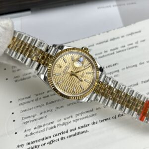 Alternative view of Rolex Datejust SS/YG Plated Gold Dial 41mm Jub EWF Replica