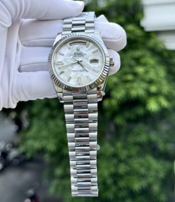 Alternative view of Rolex Day-Date 904L Steel MOP Dial With Diamonds 40mm Super Clone