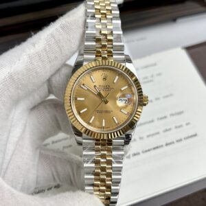 Rolex Datejust SS/YG Plated Champagne Dial 41mm Jub EWF Replica