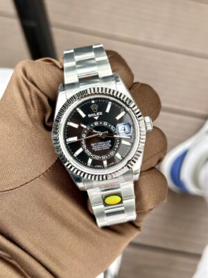 Alternative view of Rolex Sky-Dweller 316L Steel Black Dial 42mm Oyster NBF Replica