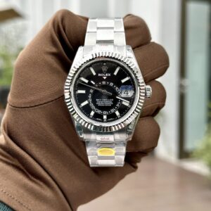 Rolex Sky-Dweller 316L Steel Black Dial 42mm Oyster NBF Replica