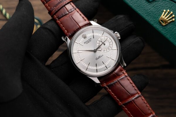 Alternative view of Rolex Cellini 50519 316L Steel White Dial 39mm Leather AAA Replica