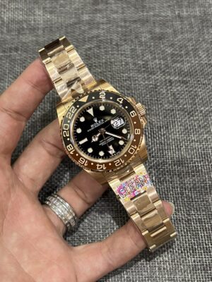 Rolex GMT-Master II 126715CHNR Root Beer YG Plated Black Dial 40mm Oyster Super Clone