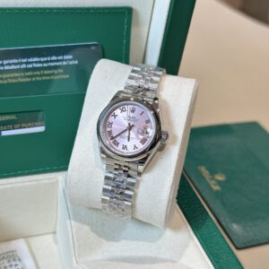 Alternative view of Rolex Datejust 316L Steel Pink Dial 31mm Jub EWF Replica